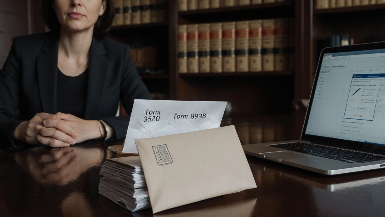 Налоговый советник обсуждает документы формы 3520, FBAR и 8938 с клиентом.
