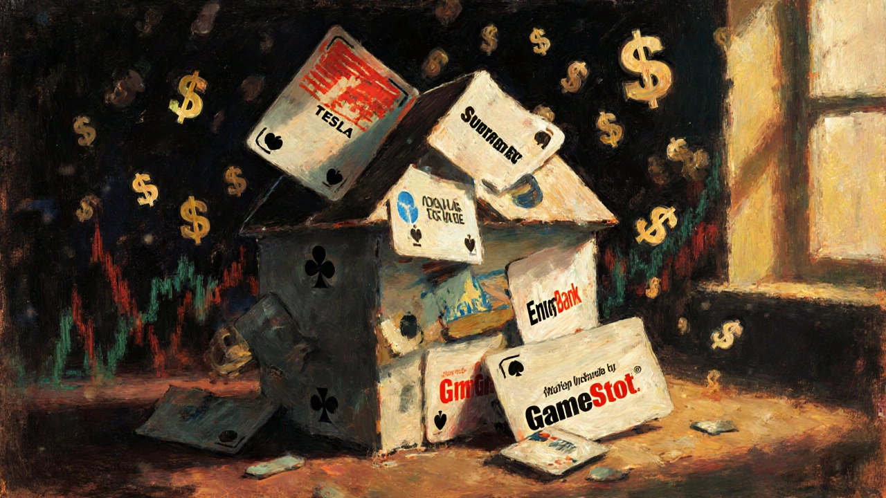 Коллапс карт из акций компаний под давлением маржинальной торговли.