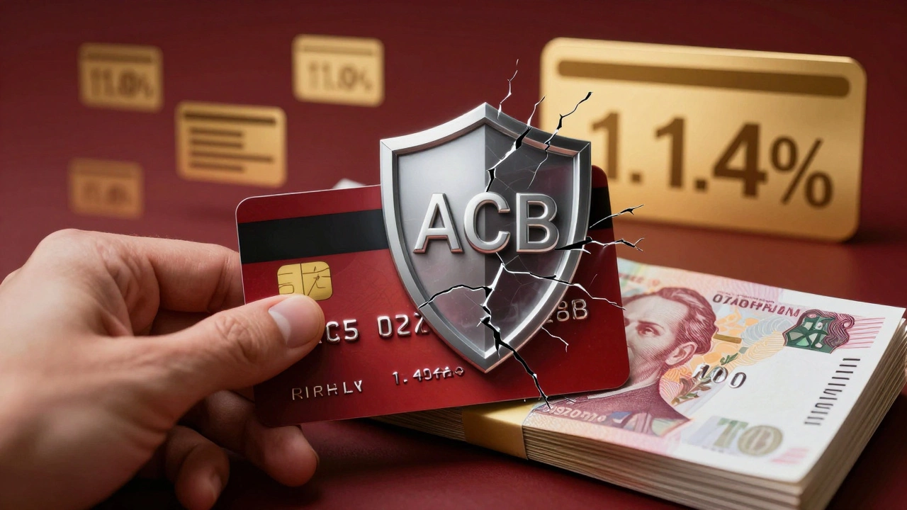Рука держит карту рядом с деньгами, над ними трескается защита АСВ — превышение страховой суммы.