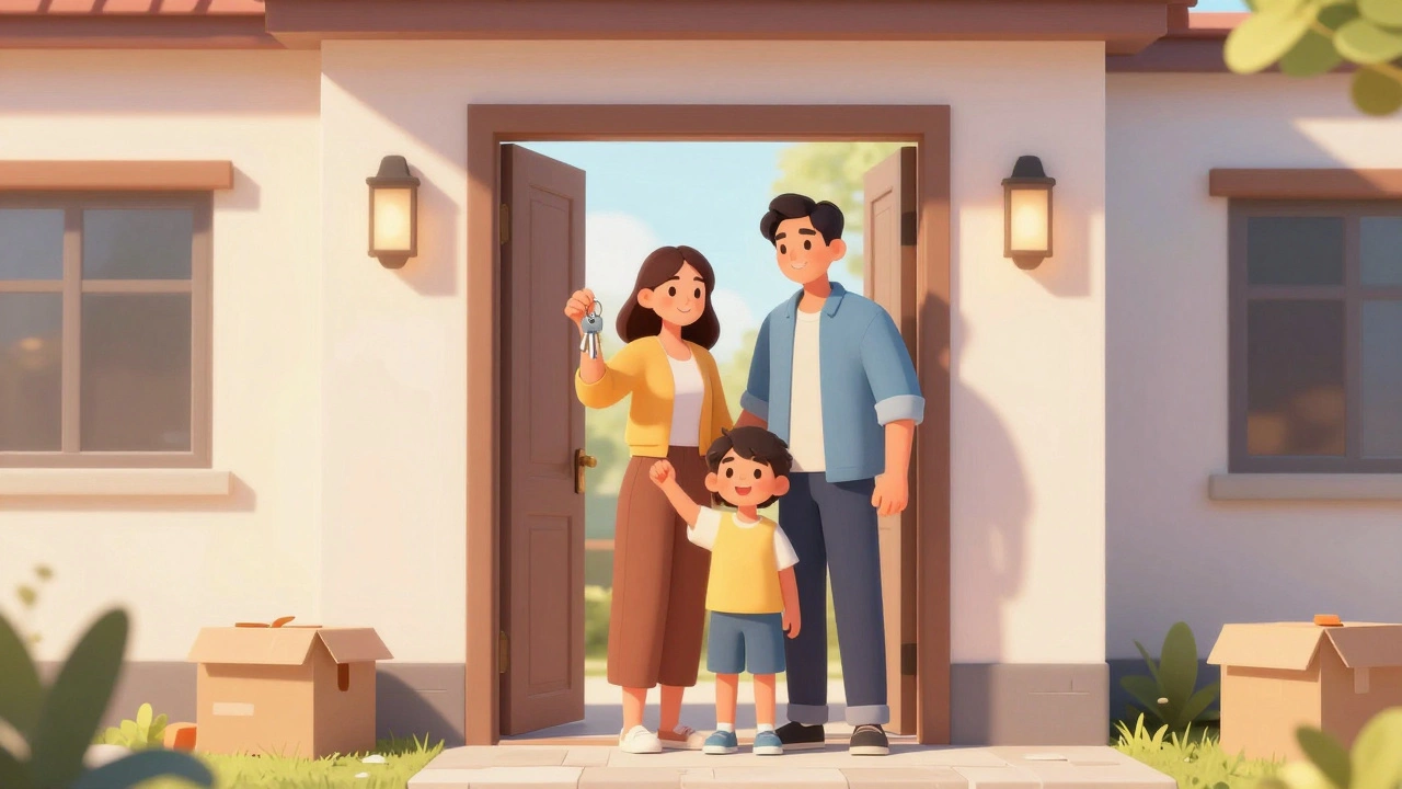 Мать с ребенком и ключами от дома