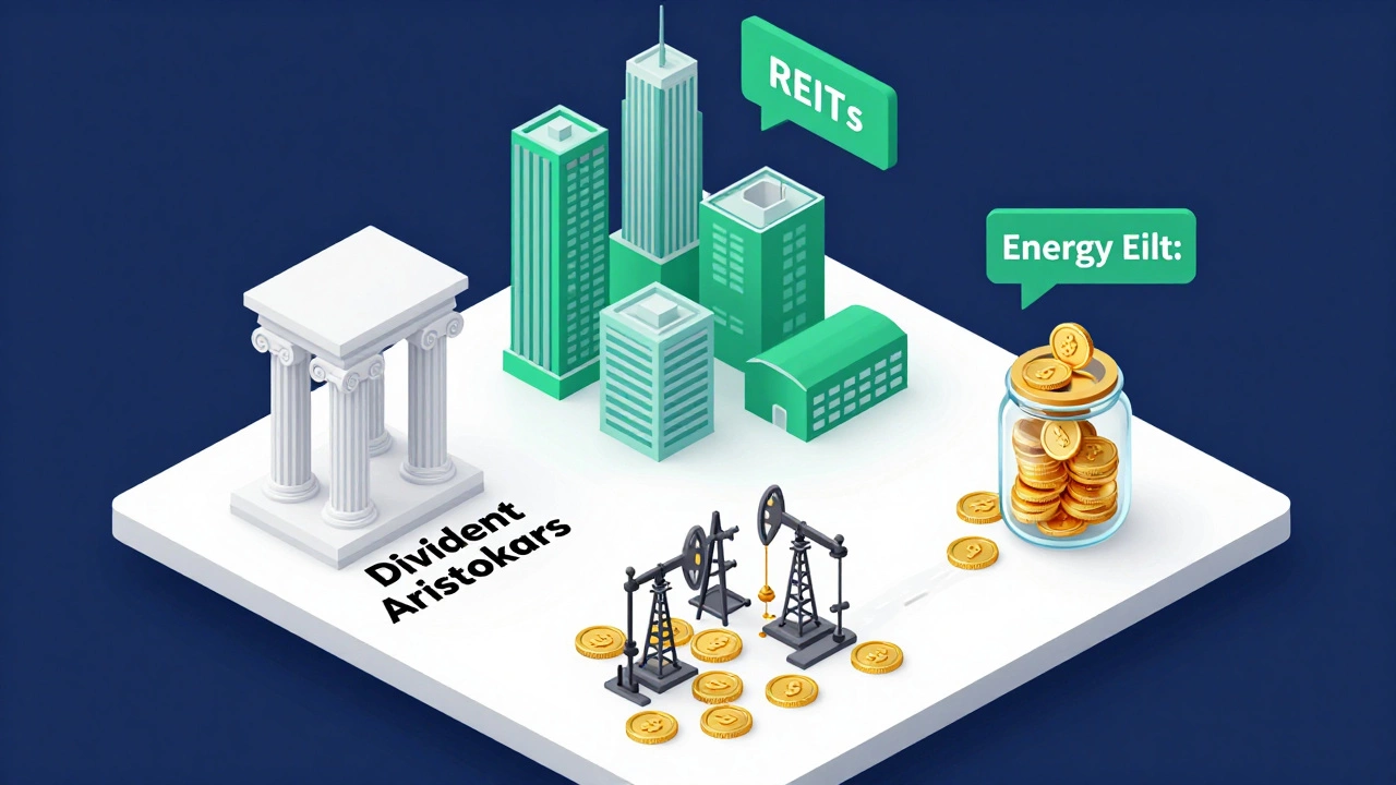 Изометрическая модель портфеля из недвижимости, нефтяных вышек и стабильных компаний