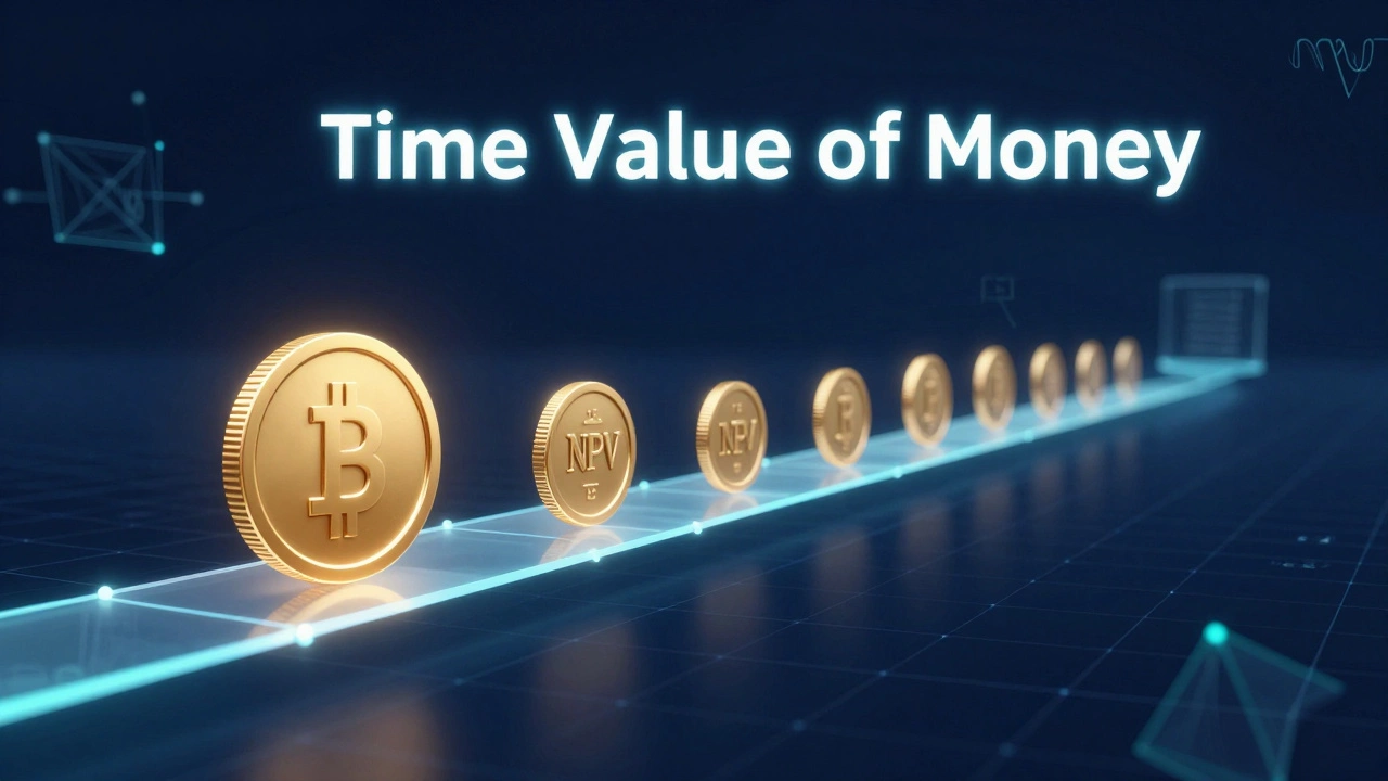 Концептуальная визуализация временной стоимости денег и дисконтирования